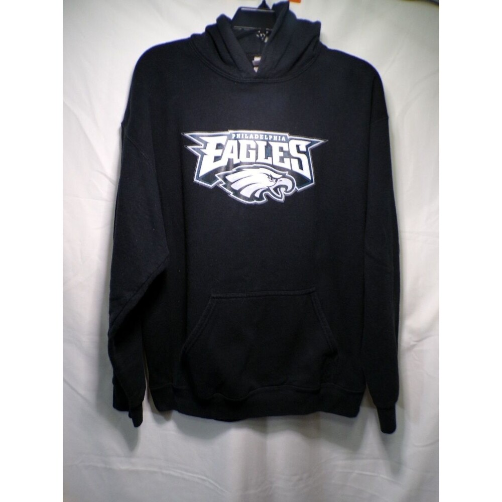 Gildan Philadelphia Eagles Hoodie Men's Large Black Pullover Graphic
